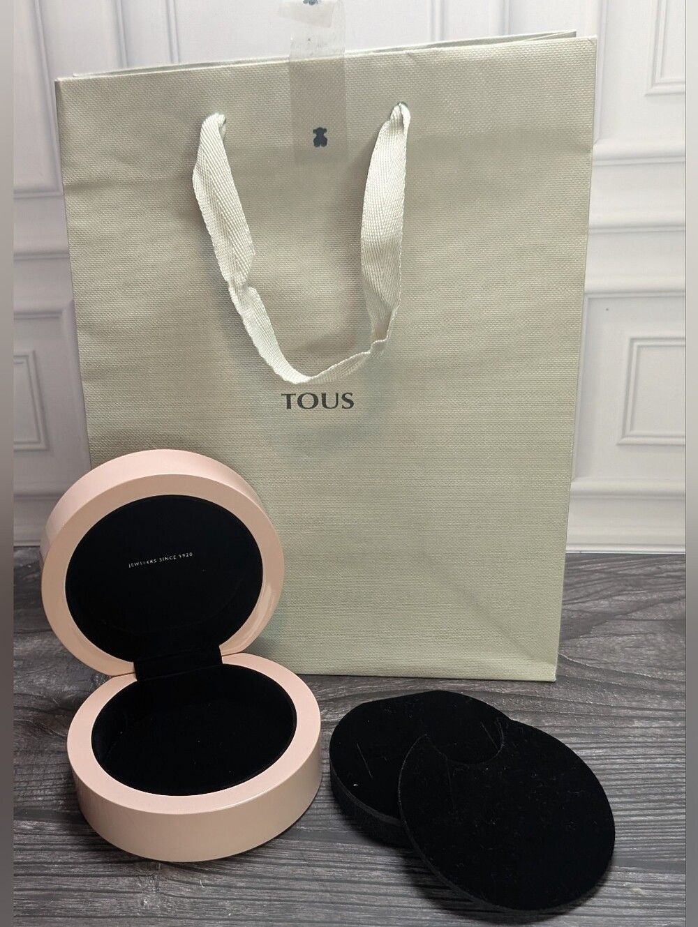 TOUS Pink Large Jewelry Box Case Inserts & Boutique Shopping Bag Complete Set